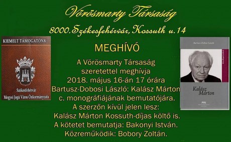 Bartusz-Dobosi László: Kalász Márton, Kossuth-díjas költőről írt monográfiáját mutatják be